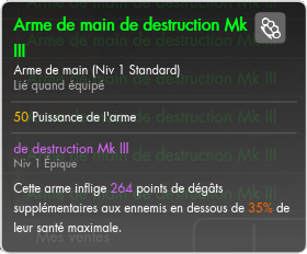 Bonus de dégats quand les ennemies ont moins de 35% de vie